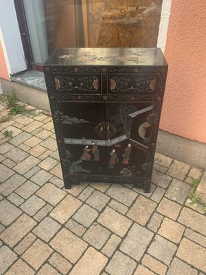 Chinese Half Cabinet in Black Lacquer, 1920a-NYZ-2027873