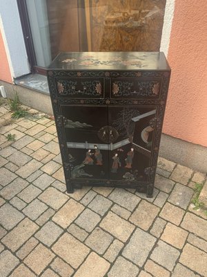 Chinese Half Cabinet in Black Lacquer, 1920a-NYZ-2027873