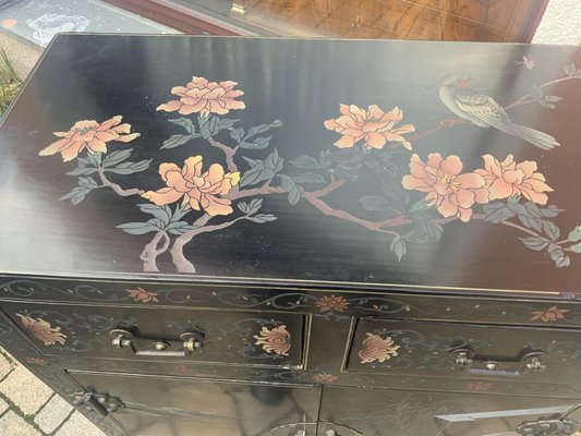 Chinese Half Cabinet in Black Lacquer, 1920a-NYZ-2027873