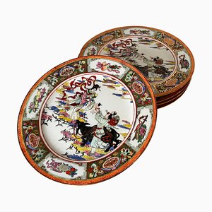 Chinese Hand Painted Plates, 1960, Set of 5-UR-2034072