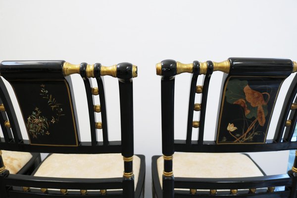 Chinese Hand-Painted Sanding Varnish Chairs, Set of 6-VLZ-1056793