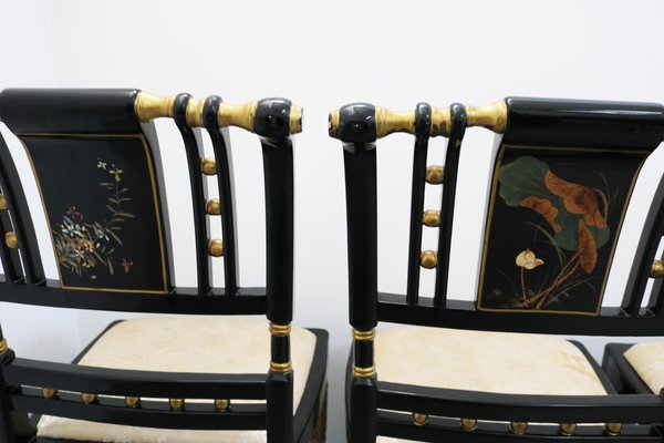 Chinese Hand-Painted Sanding Varnish Chairs, Set of 6-VLZ-1056793