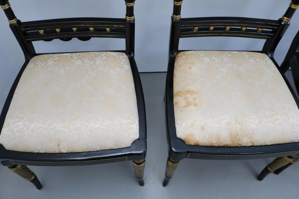 Chinese Hand-Painted Sanding Varnish Chairs, Set of 6-VLZ-1056793