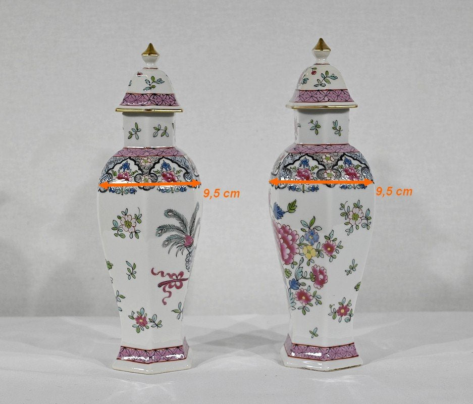 Chinese Hexagonal Vases in Earthenware