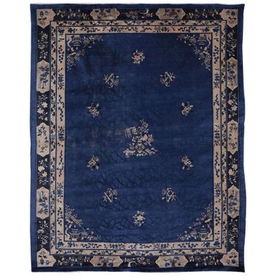 Chinese Indigo Rug, Beijing, 1920s-MBH-1031873