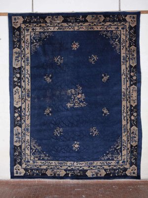 Chinese Indigo Rug, Beijing, 1920s-MBH-1031873