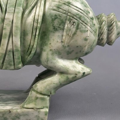 Chinese Jade Horse Sculpture on Wooden Base, 20th Century-PWG-2036746