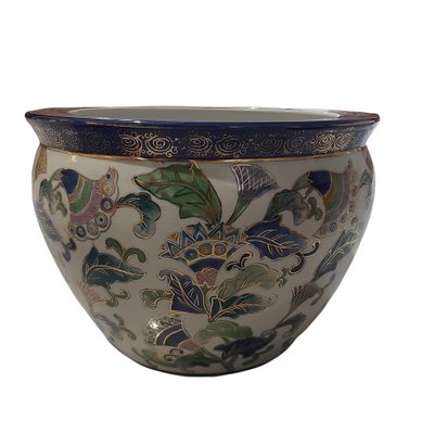 Chinese Jardiniere Porcelain with Flower Decoration, 1920s-TCS-1175280