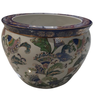 Chinese Jardiniere Porcelain with Flower Decoration, 1920s-TCS-1175280