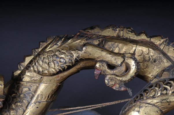 Chinese Ming Dragon Wall Decoration in Giltwood-FLW-1401742