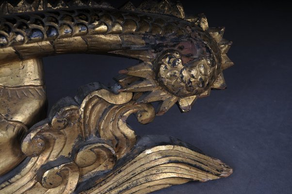 Chinese Ming Dragon Wall Decoration in Giltwood-FLW-1401742