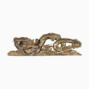 Chinese Ming Dragon Wall Decoration in Giltwood-FLW-1401742