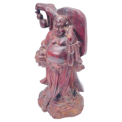 Chinese Patinated Wooden Buddha Sculpture-UR-1326501