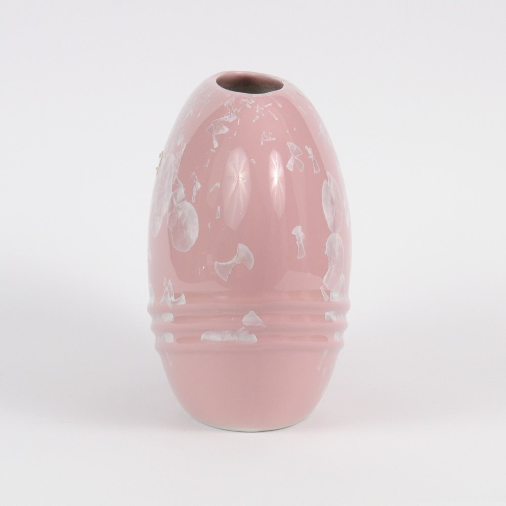 Chinese Pink Crystalline Glazed Ceramic Vase from Shen Shou, 1980s