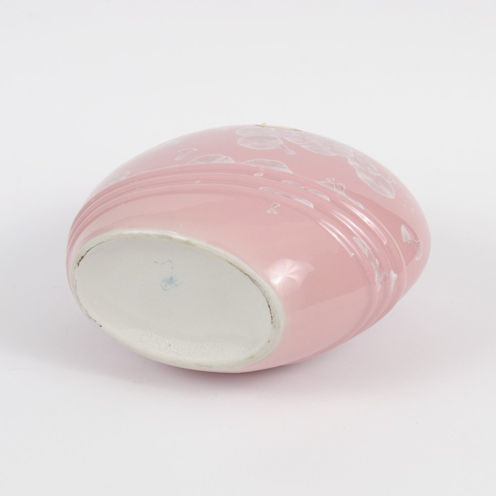 Chinese Pink Crystalline Glazed Ceramic Vase from Shen Shou, 1980s