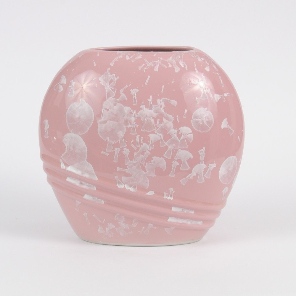 Chinese Pink Crystalline Glazed Ceramic Vase from Shen Shou, 1980s