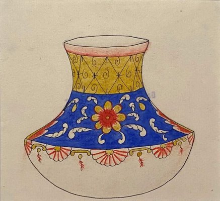 Chinese Porcelain Vase, Late 19th-Century, Ink and Watercolor-ZCI-829430