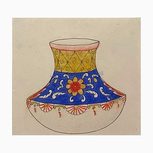 Chinese Porcelain Vase, Late 19th-Century, Ink and Watercolor-ZCI-829430