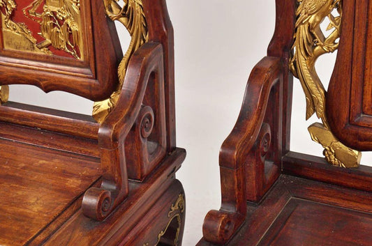 Chinese Qing Ceremonial Chairs, 19th Century, Set of 2