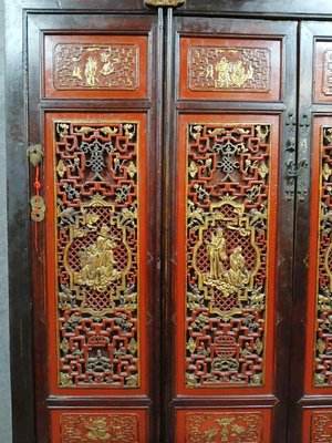 Chinese Red Lacquer Cabinet, Late 19th Century-MWB-2021603