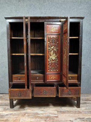 Chinese Red Lacquer Cabinet, Late 19th Century-MWB-2021603