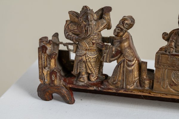 Chinese Relief Fragment of Carved and Lacquered Wood, 1800s-UJE-2021196