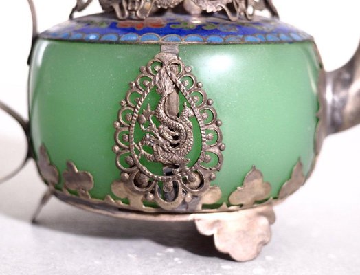 Chinese Republic Teapot in Jade and Tin-SA-636410