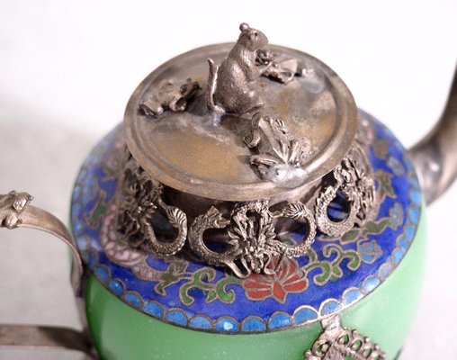 Chinese Republic Teapot in Jade and Tin-SA-636410