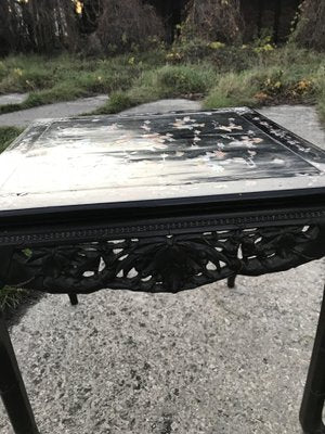 Chinese Side Table in Black Lacquered Wood, 1950s-OXJ-834113