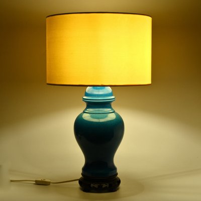 Chinese Style Blue Crackle Glaze Ceramic Table Lamp, 1960s-IXK-2031607