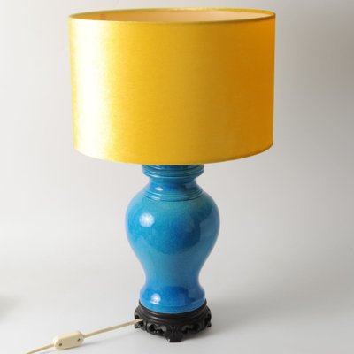 Chinese Style Blue Crackle Glaze Ceramic Table Lamp, 1960s-IXK-2031607