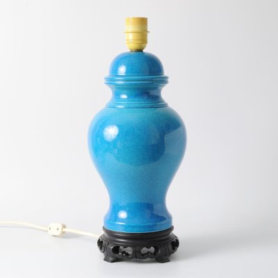 Chinese Style Blue Crackle Glaze Ceramic Table Lamp, 1960s-IXK-2031607