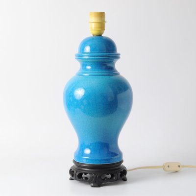 Chinese Style Blue Crackle Glaze Ceramic Table Lamp, 1960s-IXK-2031607