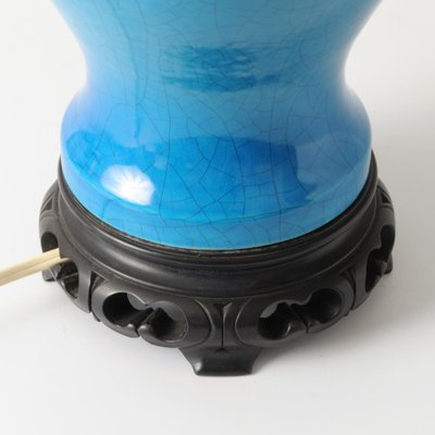 Chinese Style Blue Crackle Glaze Ceramic Table Lamp, 1960s-IXK-2031607