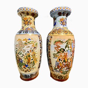 Chinese Vases Depicting Meeting in the Garden, Set of 2-OPE-987930