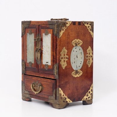 Chinese Walnut Jewelry Box, 1960s-GCG-1016563