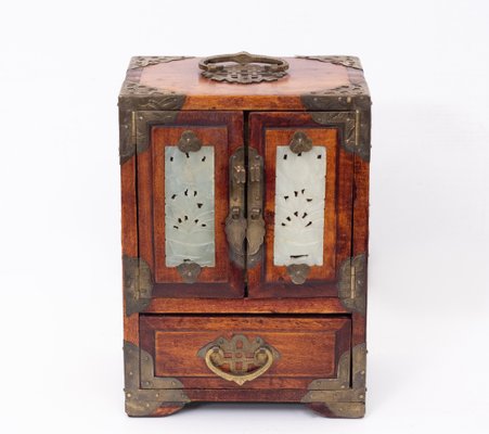 Chinese Walnut Jewelry Box, 1960s-GCG-1016563