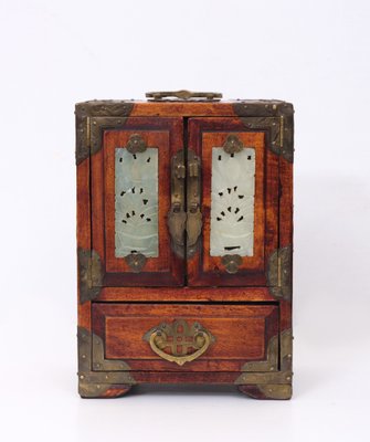 Chinese Walnut Jewelry Box, 1960s-GCG-1016563