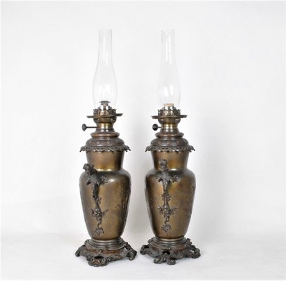 Chinoisantes Bronze Oil Lamps, Set of 2-SYQ-946713