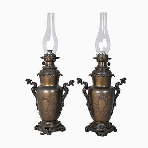 Chinoisantes Bronze Oil Lamps, Set of 2-SYQ-946713