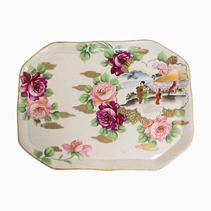 Chinoiserie Hand-Painted Porcelain Plate or Tray, Late 19th Century-RIU-803554