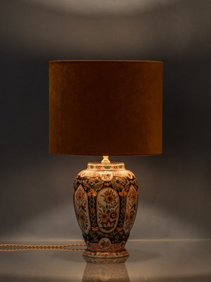 Chinoiserie Hexagonal Table Lamp by Royal Tichelaar Makkum for Delft, 1940s-TJZ-2023422