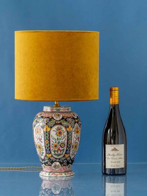 Chinoiserie Hexagonal Table Lamp by Royal Tichelaar Makkum for Delft, 1940s-TJZ-2023422