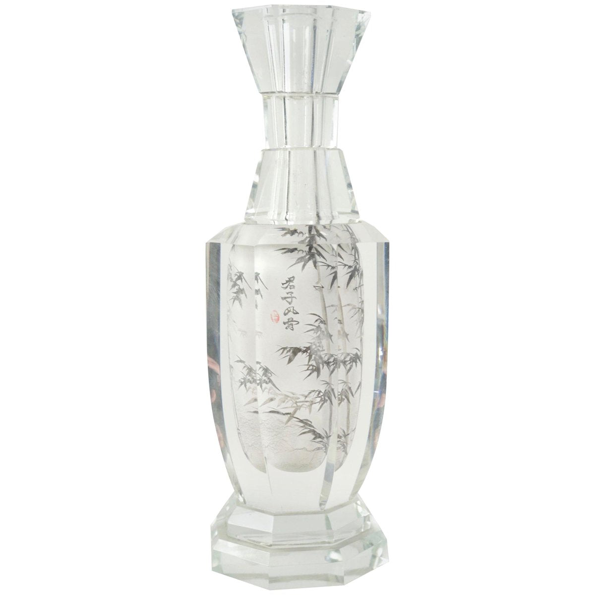 Chinoiserie Vase in Crystal, 1940s