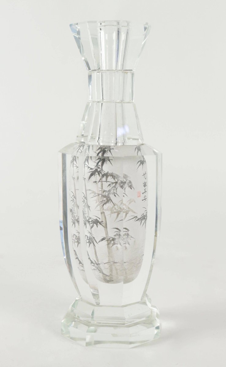 Chinoiserie Vase in Crystal, 1940s