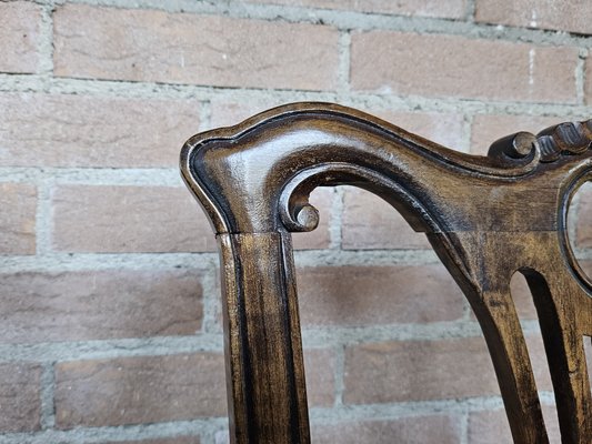 Chippedale Style Dining Chairs in Walnut with Padded Seats, 1930s, Set of 6-ZUW-1799258