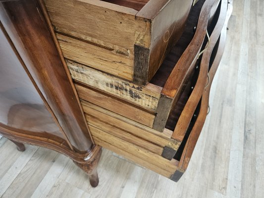 Chippendale Chest of Drawers in Walnut and Maple with Brass Handles, 1930-ZUW-2022691