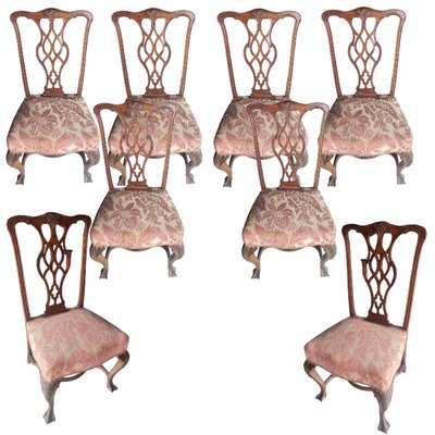 Chippendale Dining Chairs in Mahogany, 19th Century, Set of 8-TCS-1821152