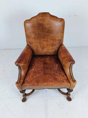 Chippendale Sheep Leather Armchair-ZCH-1806725