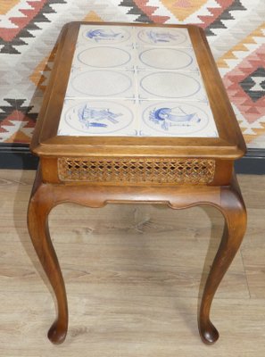 Chippendale Style Side Table in Tiles & Braid, 1960s-AFE-1326063